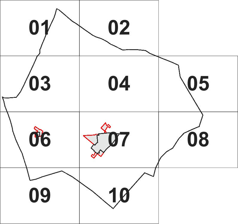 Átnézeti térkép a HÉSZ részekre bontott változatához