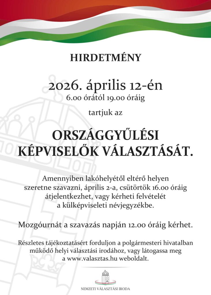 Országgyűlési képviselő választás 2026.04.12-én.
